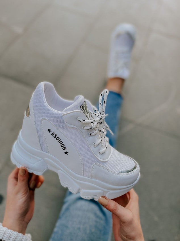 Beyaz Deri (Garry) Hologram Detay Kadın Sneakers
