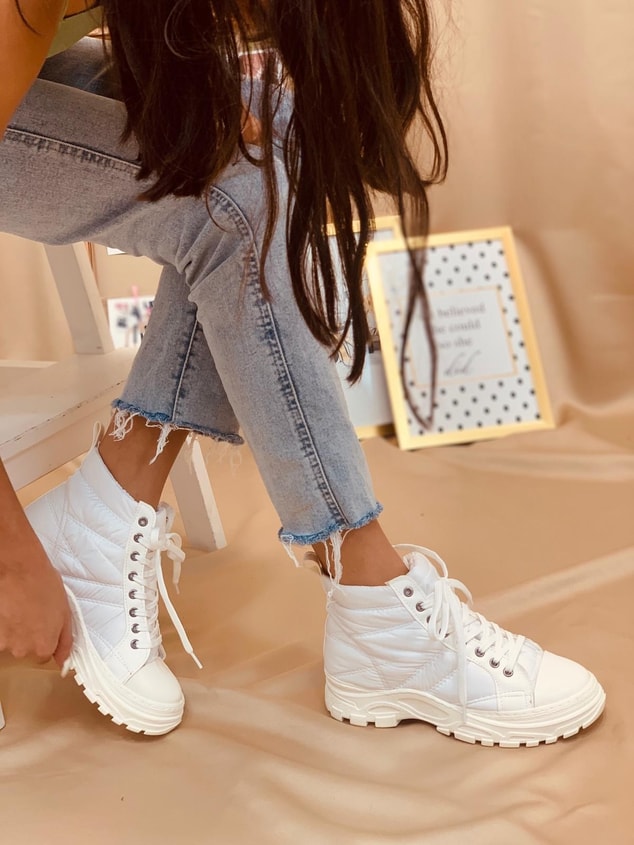Beyaz (Faylinn) Kadın Bot - Sneakers