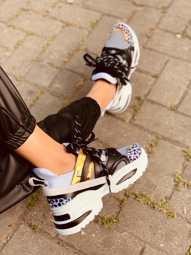 Beyaz Leopar (Sentello) Kadın Spor Ayakkabı Sneakers