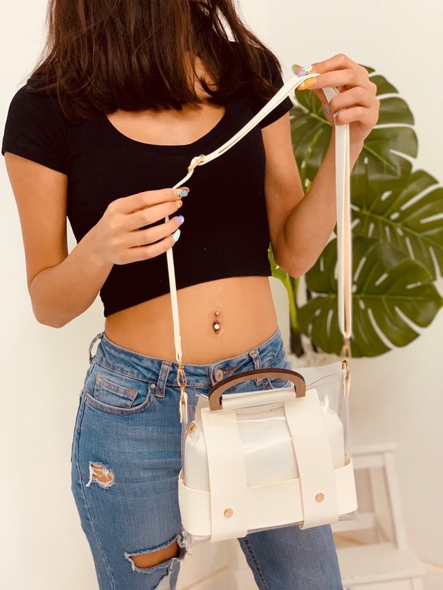 Beyaz Şeffaf (Lilly) Cüzdanlı Çanta