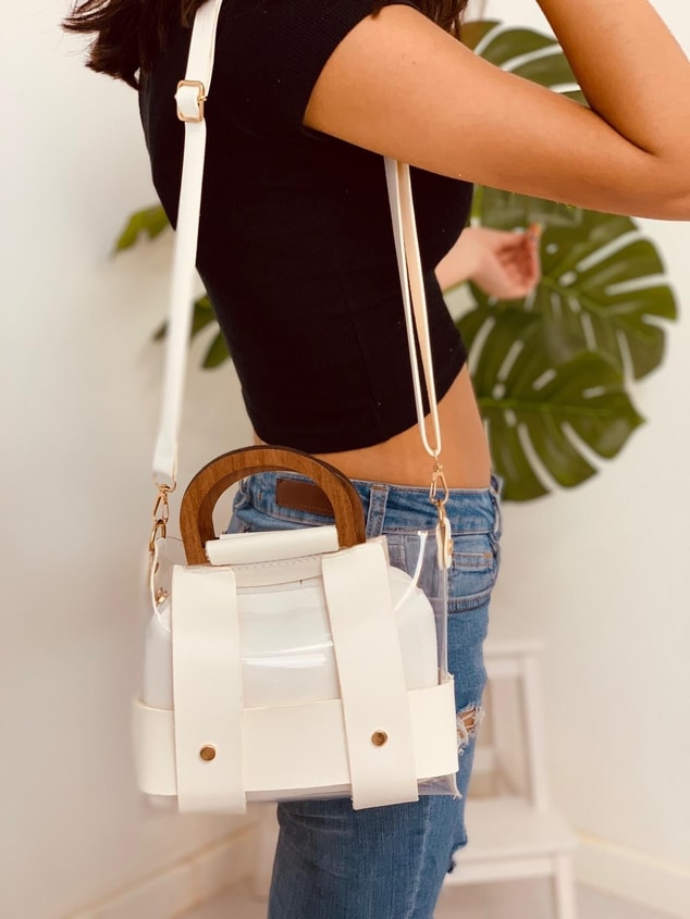 Beyaz Şeffaf (Lilly) Cüzdanlı Çanta