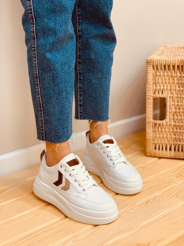 Beyaz Taba (Hester) Kadın Sneakers