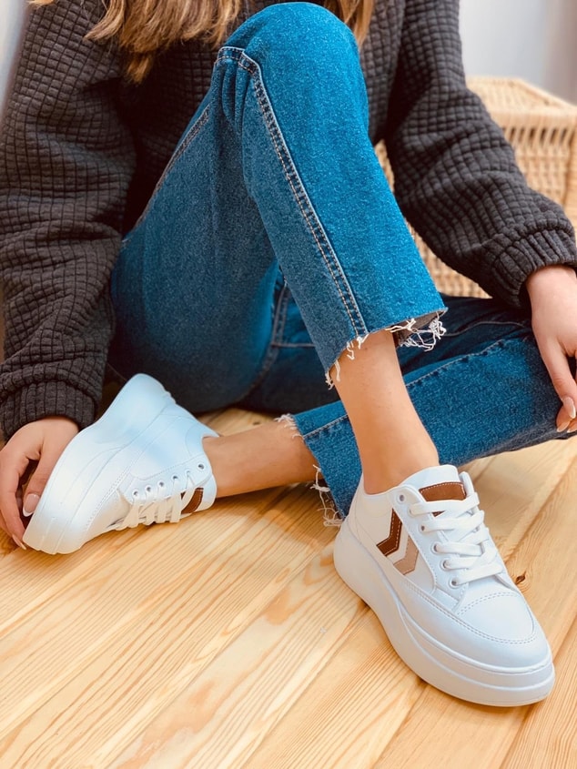 Beyaz Taba (Hester) Kadın Sneakers