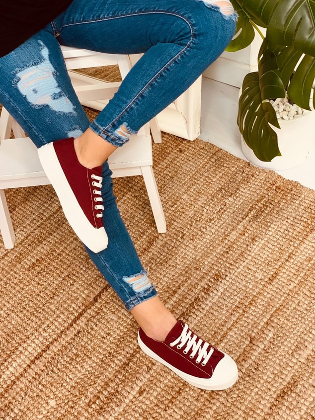 Bordo (Daniel) Kadın Yüksek Tabanlı Sneakers