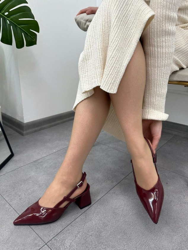 Bordo Rugan (Michell) Kadın Topuklu Ayakkabı