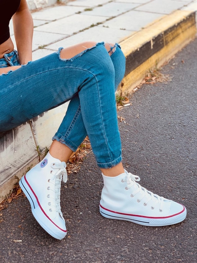 Bot Beyaz Deri (Converse) Kadın Spor Ayakkabı Sneakers