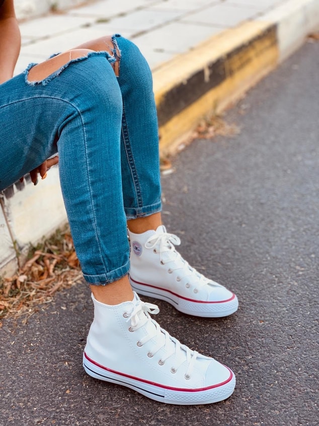 Bot Beyaz Deri (Converse) Kadın Spor Ayakkabı Sneakers