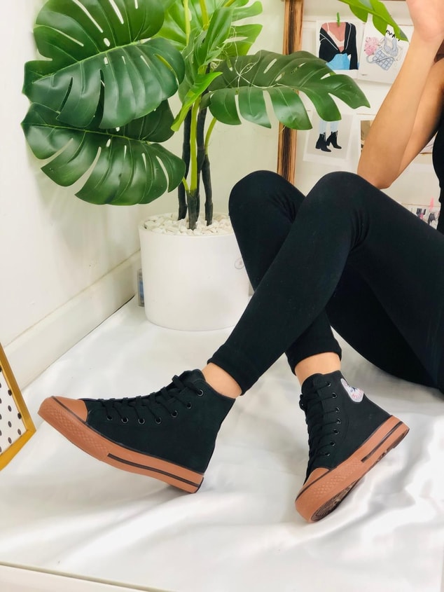 Bot Black Deri Tozu (Converse) Kadın Spor Ayakkabı Sneakers