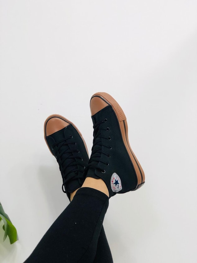Bot Black Deri Tozu (Converse) Kadın Spor Ayakkabı Sneakers