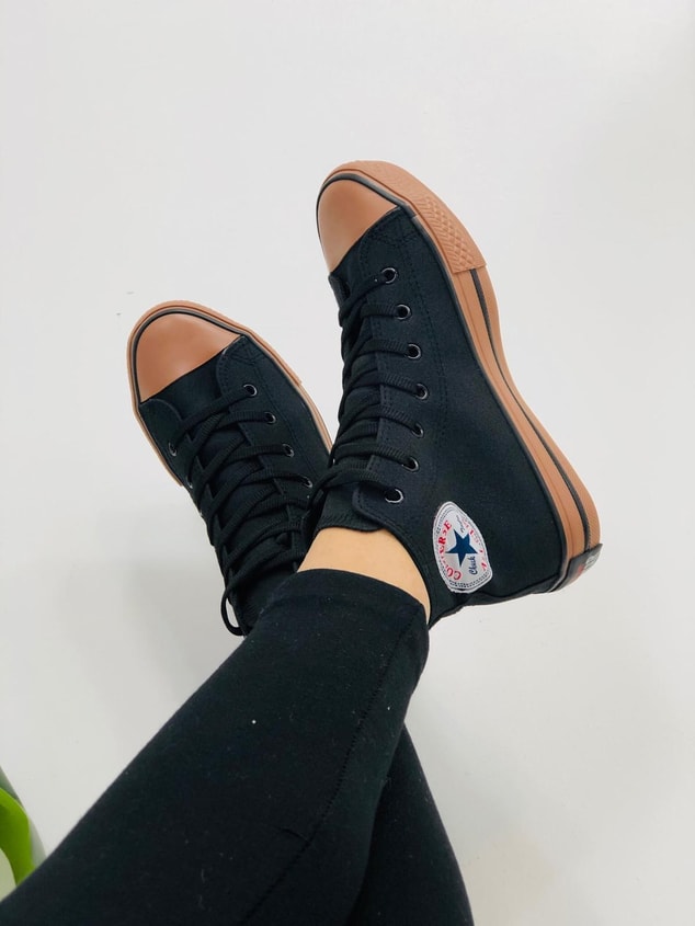 Bot Black Deri Tozu (Converse) Kadın Spor Ayakkabı Sneakers