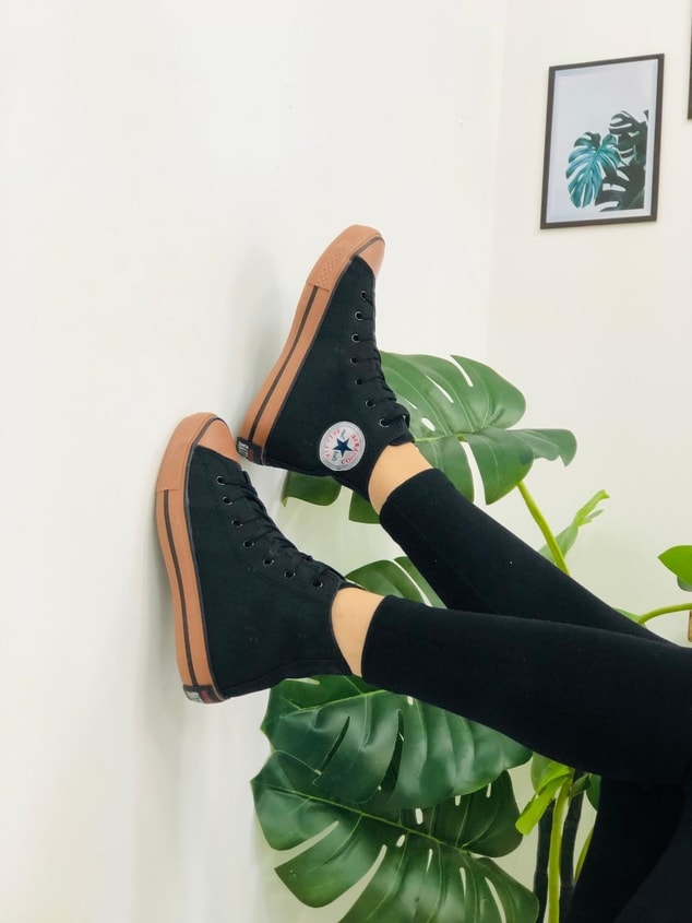 Bot Black Deri Tozu (Converse) Kadın Spor Ayakkabı Sneakers