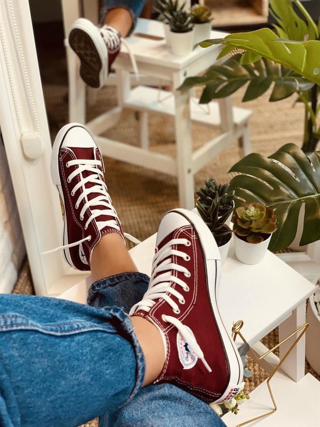 BOT BORDO (Converse) Kadın Spor Ayakkabı Sneakers