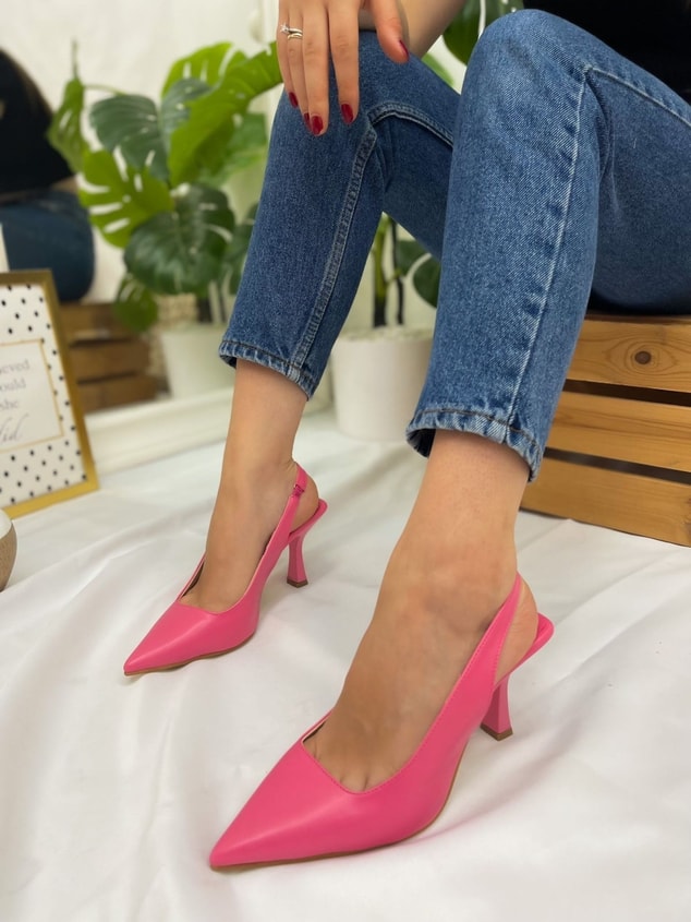 Fuşya Deri (Cyrus) Kadın Stiletto