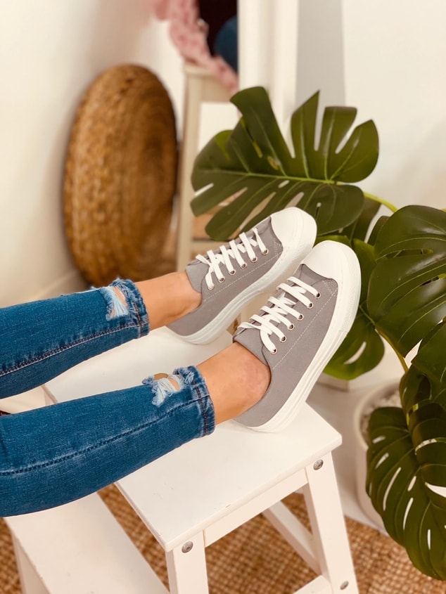 Gri (Daniel) Kadın Yüksek Tabanlı Sneakers