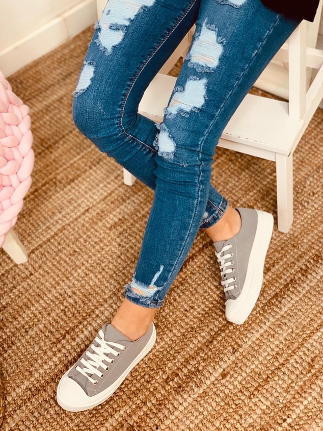 Gri (Daniel) Kadın Yüksek Tabanlı Sneakers