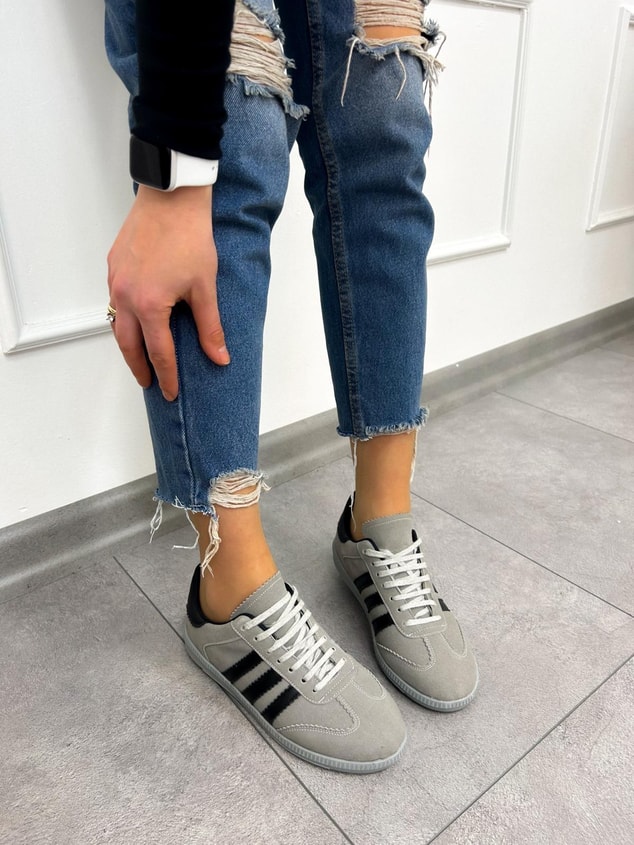 Gri Süet (Zumba) Kadın Sneakers