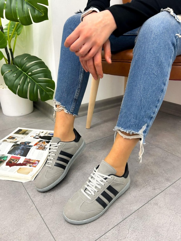 Gri Süet (Zumba) Kadın Sneakers
