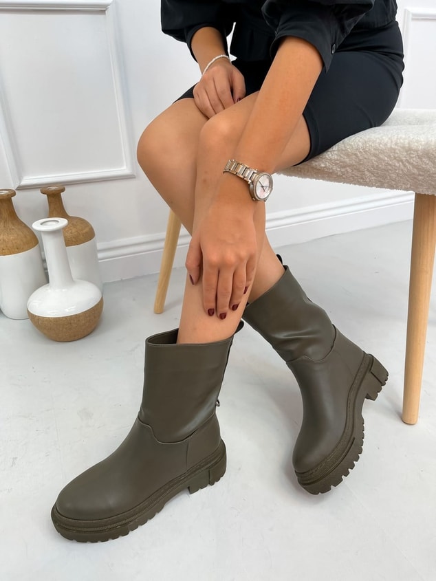 Haki Yeşil Cilt (Stace) Kadın Bot