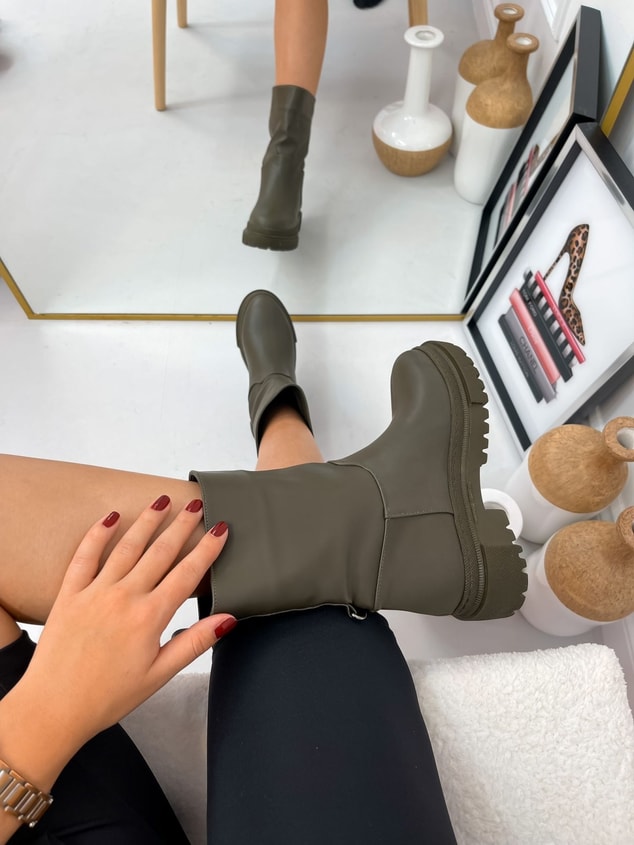 Haki Yeşil Cilt (Stace) Kadın Bot