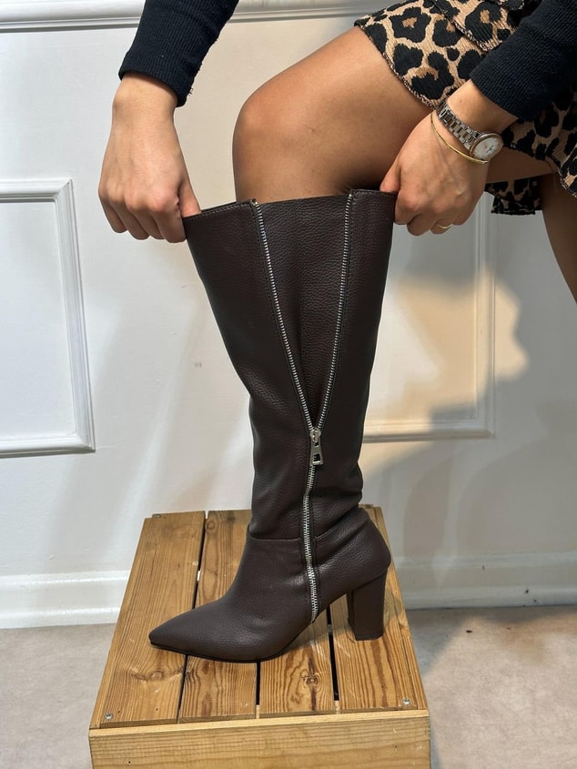 Kahve Cilt (Ruby) XL Geniş Kesim Çizme