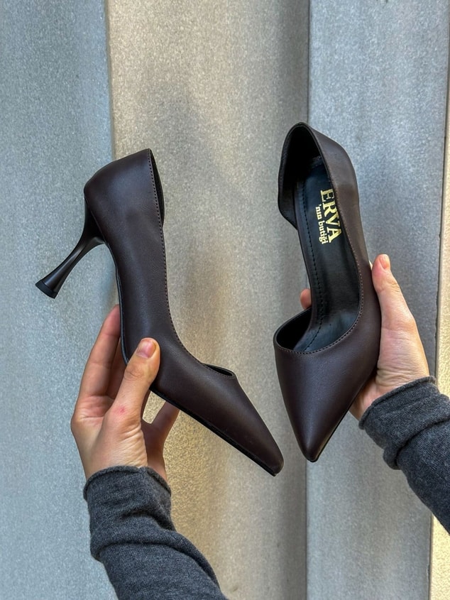 Kahve Cilt (Vary) Topuklu Kadın Stiletto