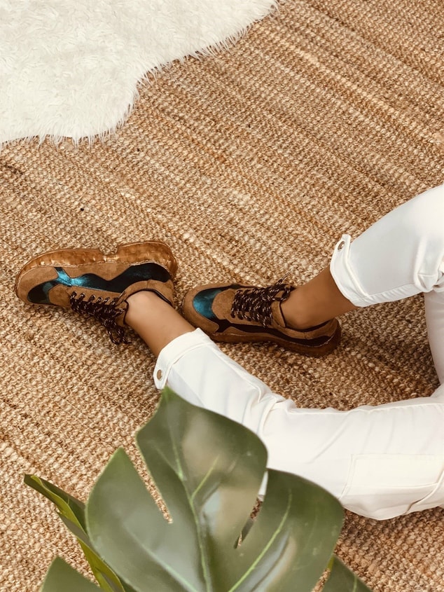 Kahve-Yeşil(Kent)  Kadın Spor Ayakkabı Sneakers