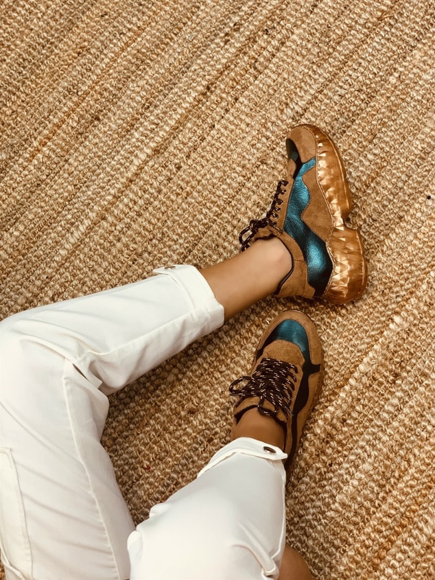 Kahve-Yeşil(Kent)  Kadın Spor Ayakkabı Sneakers