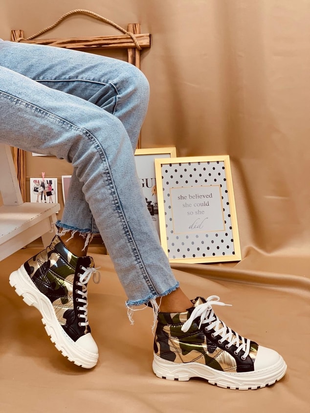 Kamuflaj (Faylinn) Kadın Bot - Sneakers