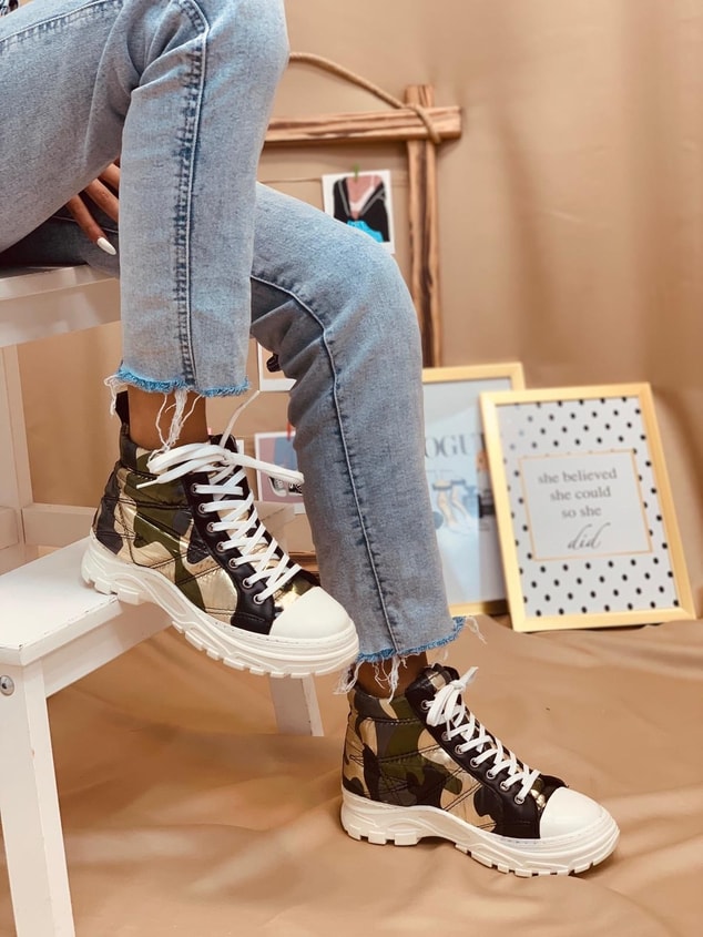 Kamuflaj (Faylinn) Kadın Bot - Sneakers
