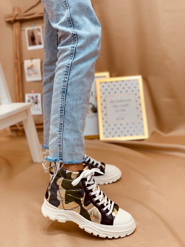 Kamuflaj (Faylinn) Kadın Bot - Sneakers