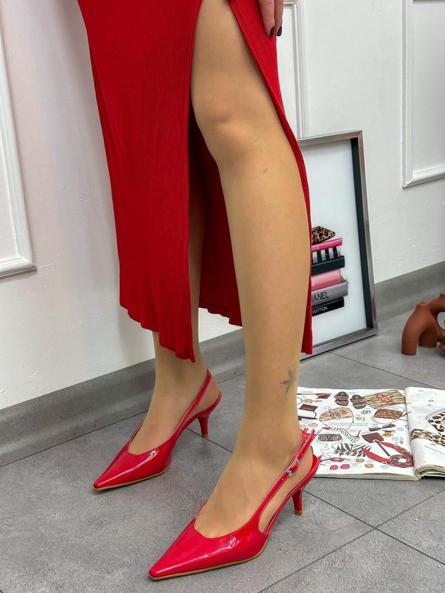 Kırmızı Rugan (Anissa) Kadın Stiletto