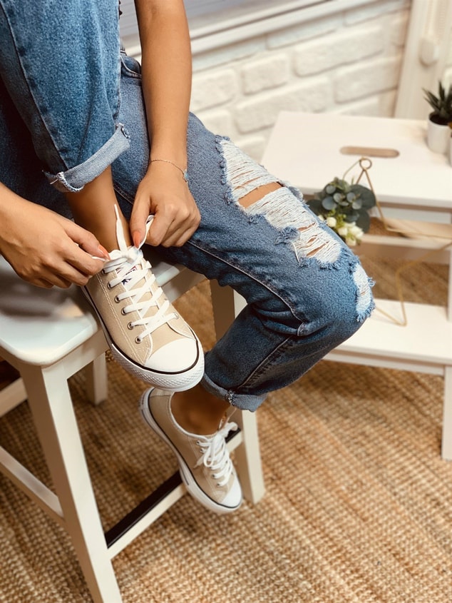 KISA KREM (Converse) Spor Ayakkabı Kadın & Çocuk Sneakers