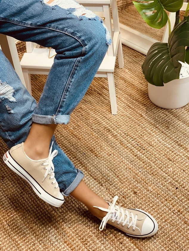 KISA KREM (Converse) Spor Ayakkabı Kadın & Çocuk Sneakers