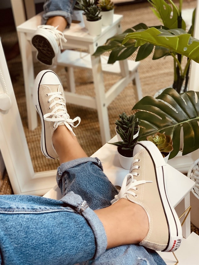KISA KREM (Converse) Spor Ayakkabı Kadın & Çocuk Sneakers