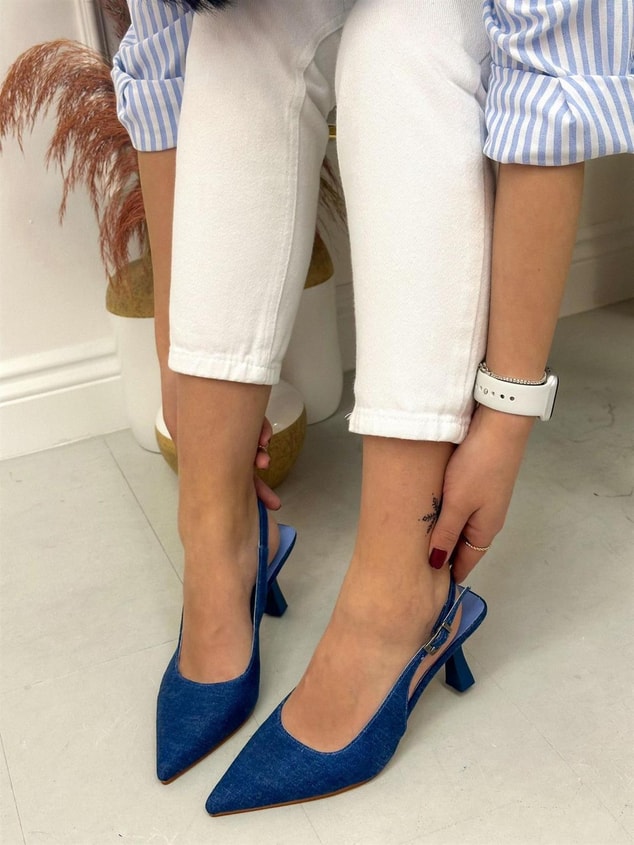 Kot Mavi (Cyrus) Kadın Stiletto