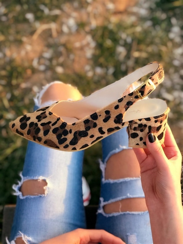 Leopar (Sanfa) Kadın Topuklu Ayakkabı Bayan Topuklu Ayakkabı