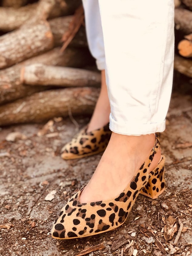 Leopar (Sanfa) Kadın Topuklu Ayakkabı Bayan Topuklu Ayakkabı