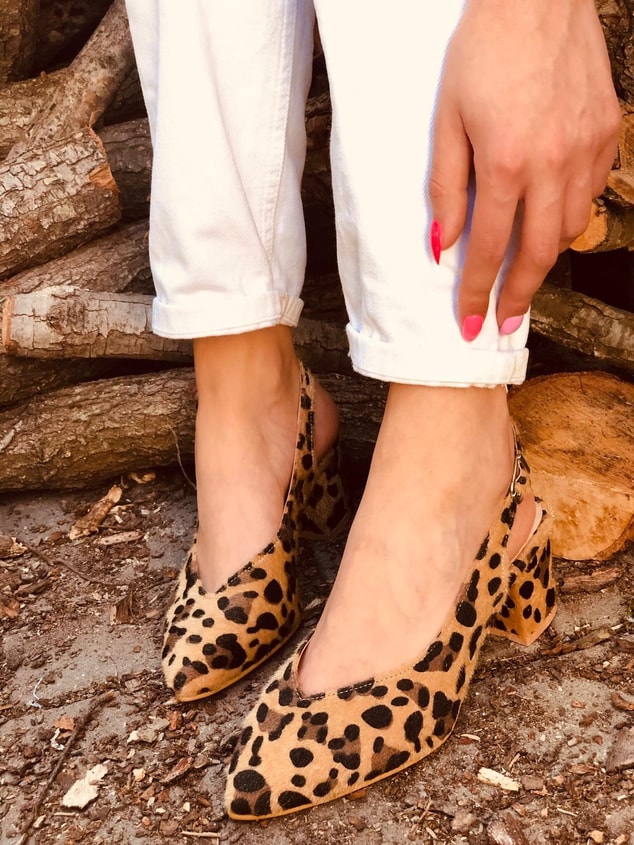Leopar (Sanfa) Kadın Topuklu Ayakkabı Bayan Topuklu Ayakkabı