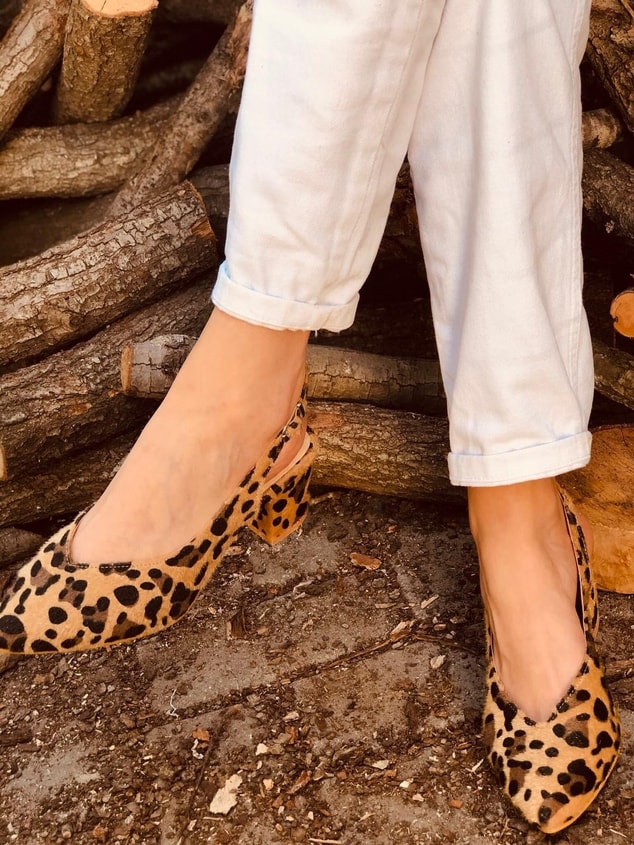 Leopar (Sanfa) Kadın Topuklu Ayakkabı Bayan Topuklu Ayakkabı