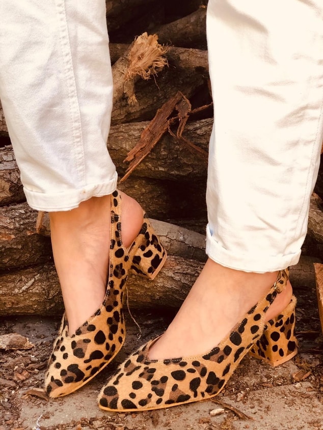 Leopar (Sanfa) Kadın Topuklu Ayakkabı Bayan Topuklu Ayakkabı