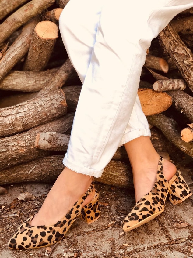 Leopar (Sanfa) Kadın Topuklu Ayakkabı Bayan Topuklu Ayakkabı