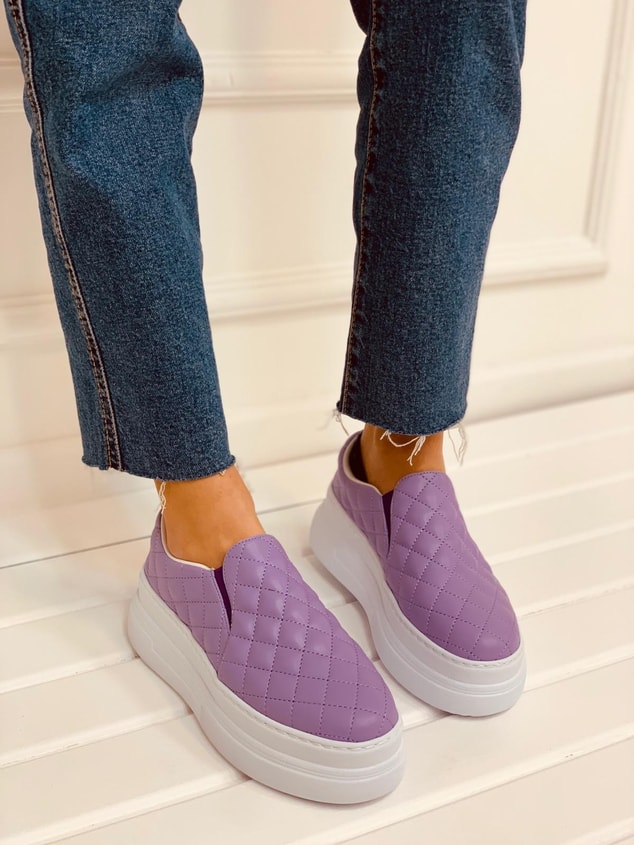 Mor Kapitone (Hazel) Kadın Sneakers