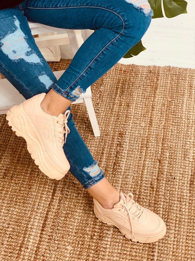 Nude Deri Spor Ayakkabı (Torty) Kadın Sneakers