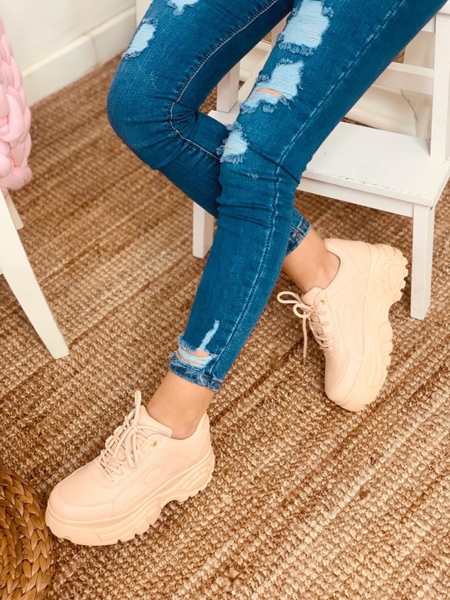 Nude Deri Spor Ayakkabı (Torty) Kadın Sneakers