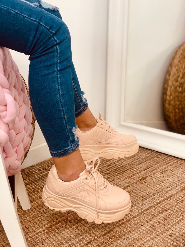 Nude Deri Spor Ayakkabı (Torty) Kadın Sneakers