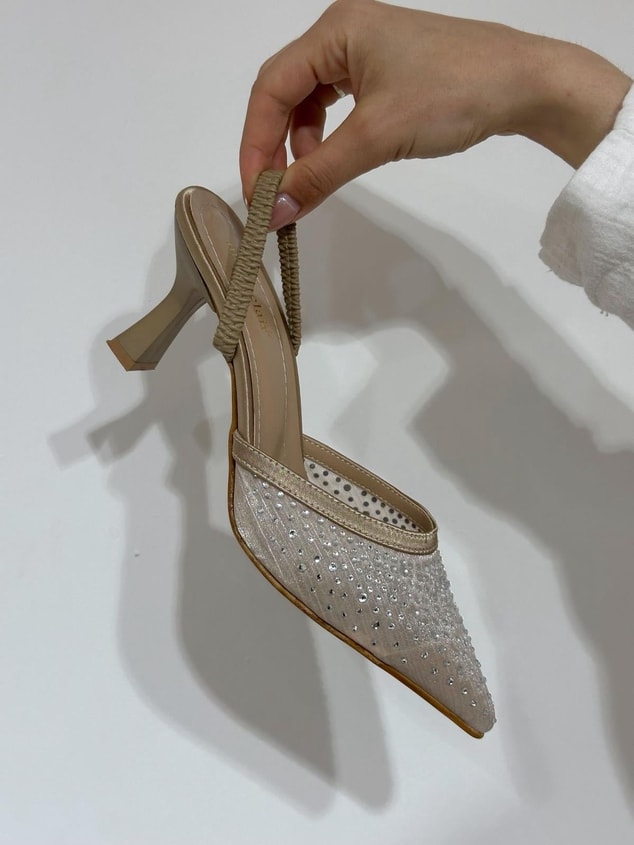 Nude File (Wedding) Taş Detaylı Kadın Stiletto