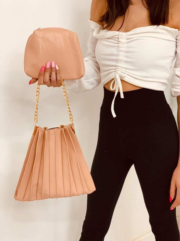 Nude Mat (Vibes) Cüzdanlı Zincir Detay Çanta