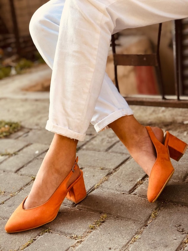 Orange (Sanfa) Kadın Topuklu Ayakkabı Bayan Topuklu Ayakkabı