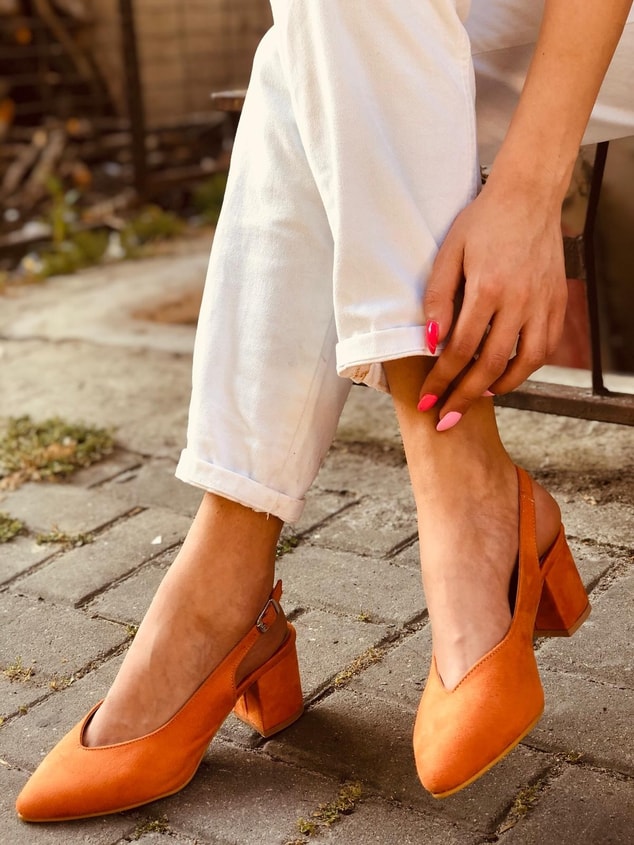 Orange (Sanfa) Kadın Topuklu Ayakkabı Bayan Topuklu Ayakkabı