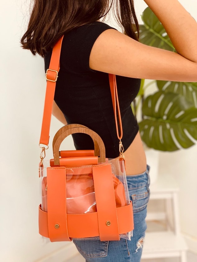 Orange Şeffaf (Lilly) Cüzdanlı Çanta